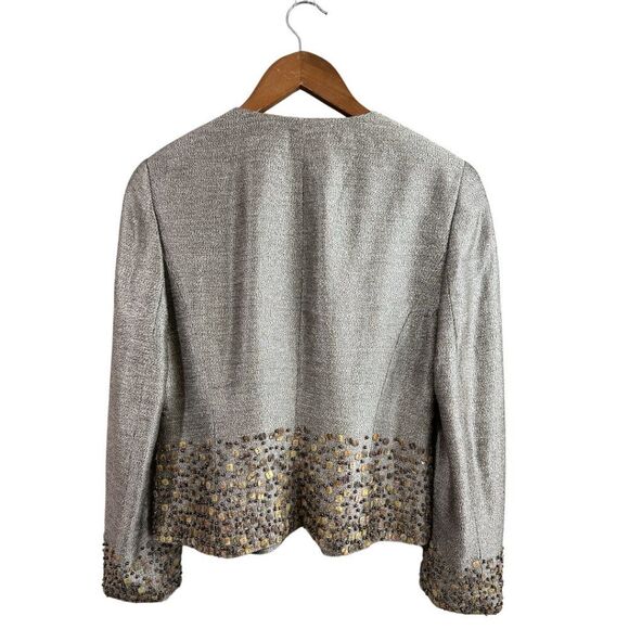 Linda Allard Ellen Tracy Silk Blend Beaded Blazer Jacket Size 6 Petite - Picture 2 of 13